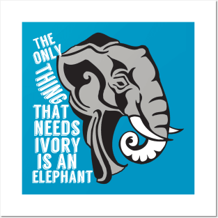 Cute Elephant Ban Trophy Hunting Posters and Art